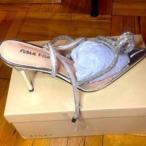 BRAND NEW Public Desire Clear Perspex Heels Size US 10.
